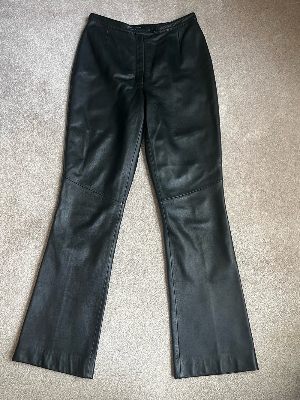 Valerie Stevens Black Leather Pants mini flare 2P